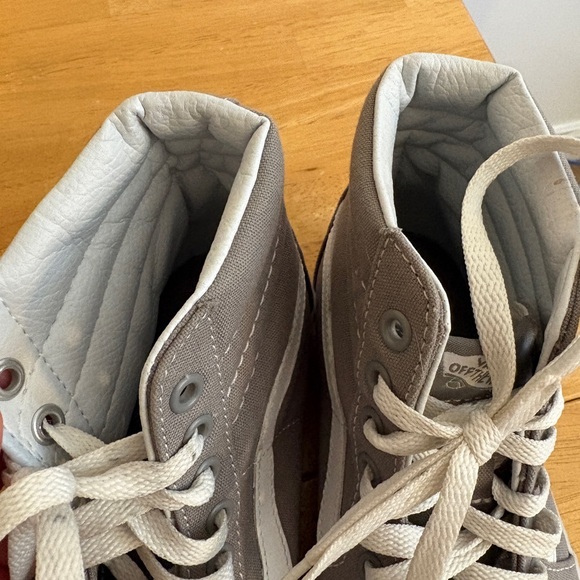 Gray High-Top Vans Sneakers with leather lining women’s 7.5 men’s 6 - Picture 5 of 7